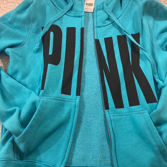 VS PINK Funnel-neck Zip Hoodie in Turquoise - Picture 5 of 5
